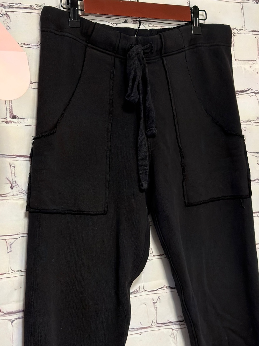 FRANK & EILEEN EAMON TRIPLE FLEECE JOGGER BLACK SIZE S RELAXED COTTON CLASSIC - Picture 4 of 10